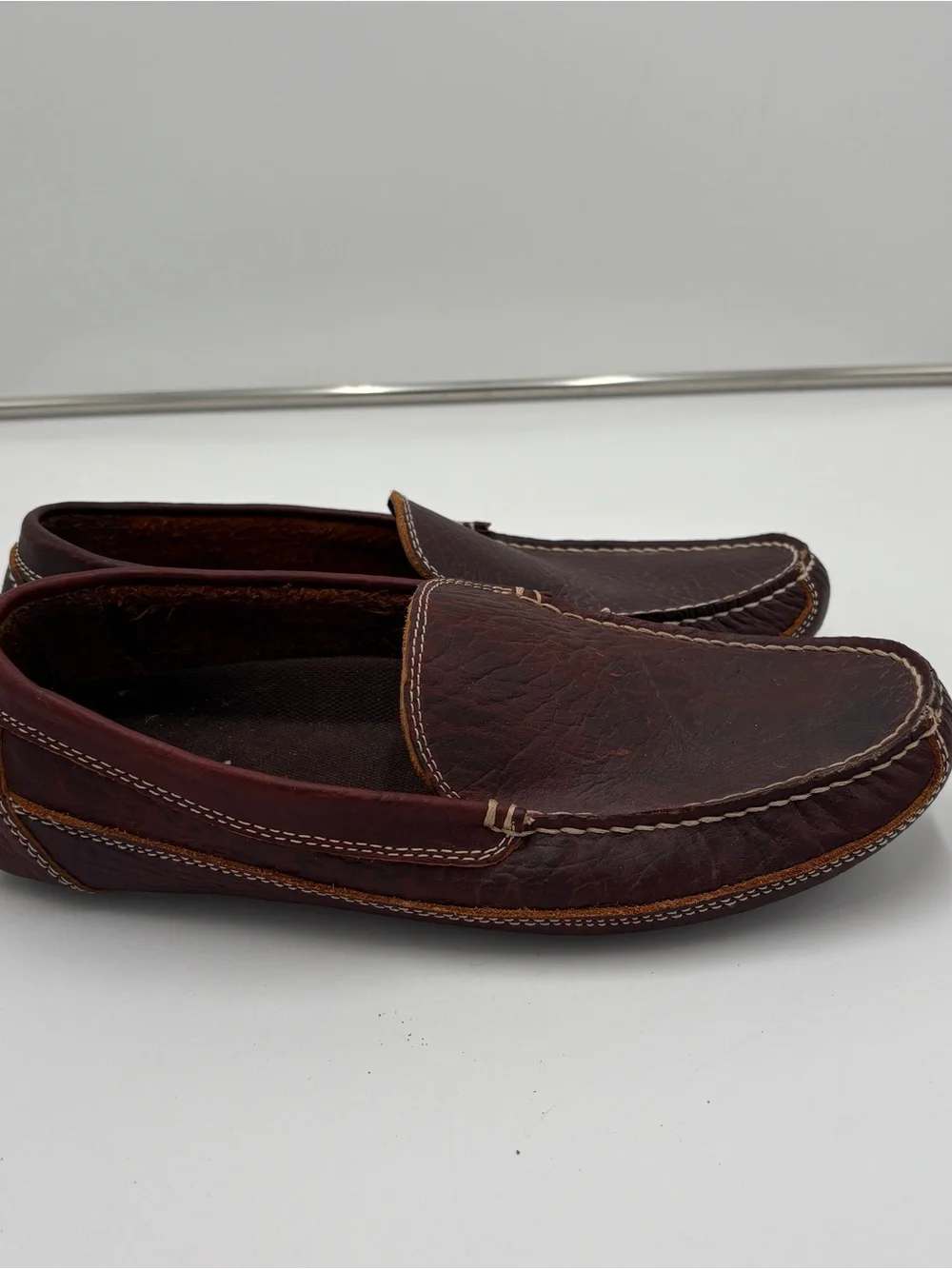 Duluth Trading Men’s Size 10 Driving Moccasins Brown Bison Leather Loafers
